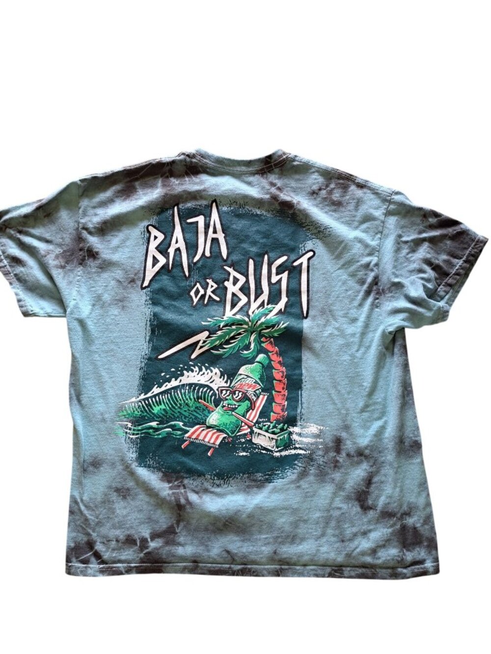 Mountain Dew Baja Blast Tie-Dye Graphic T-Shirt Large Men's Baja Or Bust